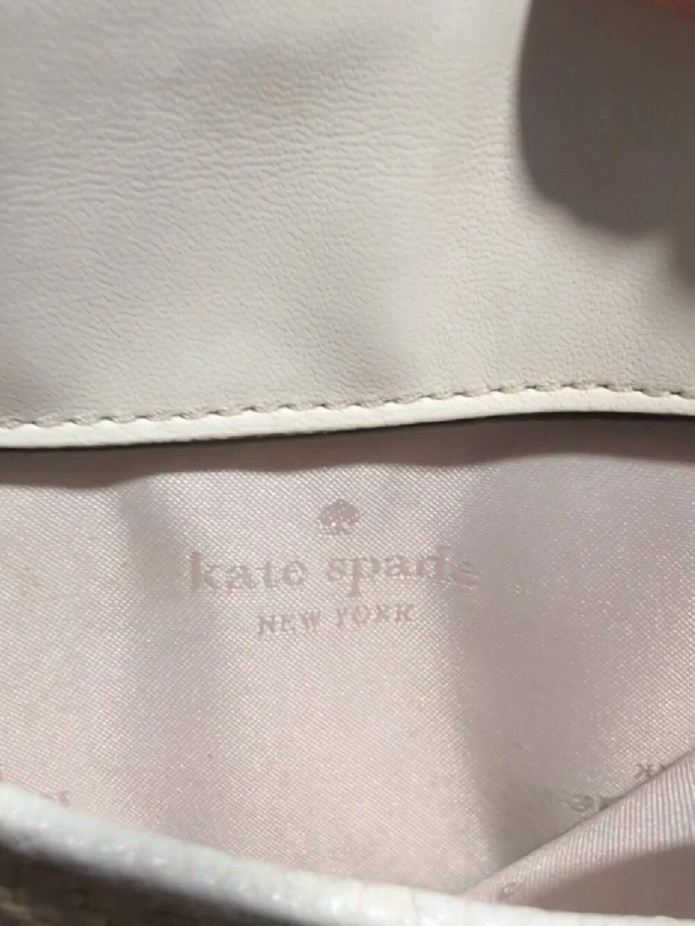 kate spade Off White and Gold Pebbled Leather Crossbody with Adjustable Strap